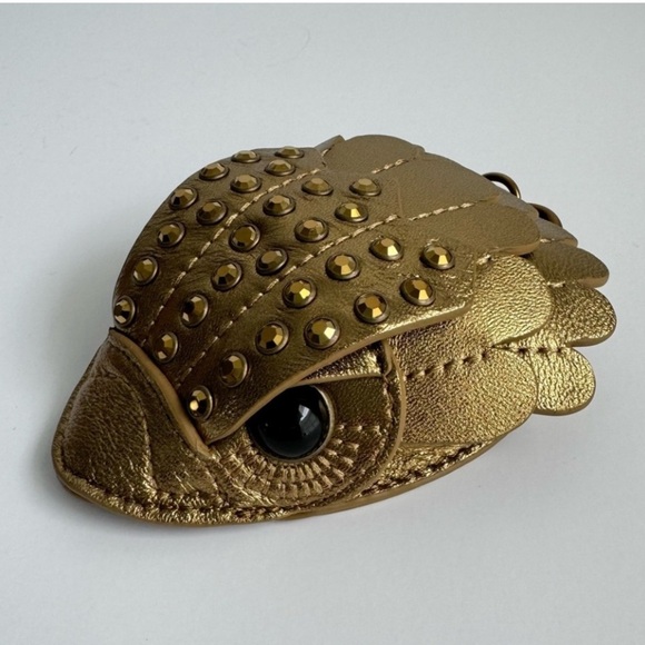 Kurt Geiger Eagle Head Bag Charm Bird Leather Coin Purse Keyring Key Chain NEW - Picture 5 of 11